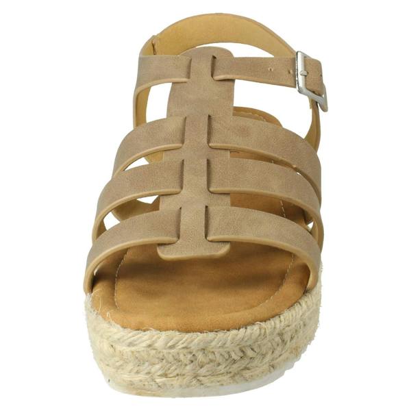 Savannah Ladies Savannah Buckle Ankle Strap Wedge Sandals F12097