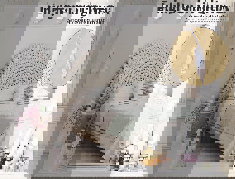 Levede Vanity Makeup Dressing Table White with Led  Light Mirror Drawer PU Stool