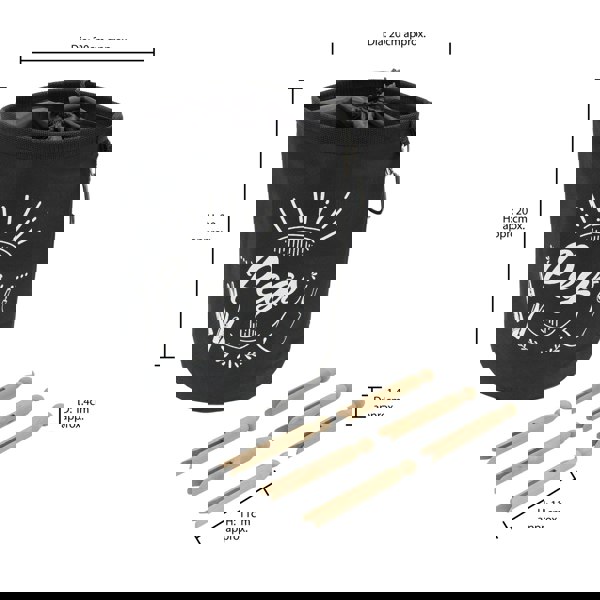 JVL Large Peg Bag with 216 Wooden Dolly Pegs, Brown