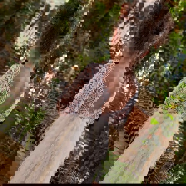 Rear detailing of the dress