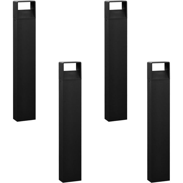 4 PACK IP44 Outdoor Bollard Light Anthracite Aluminium 6W LED Tall Lamp Post Loops