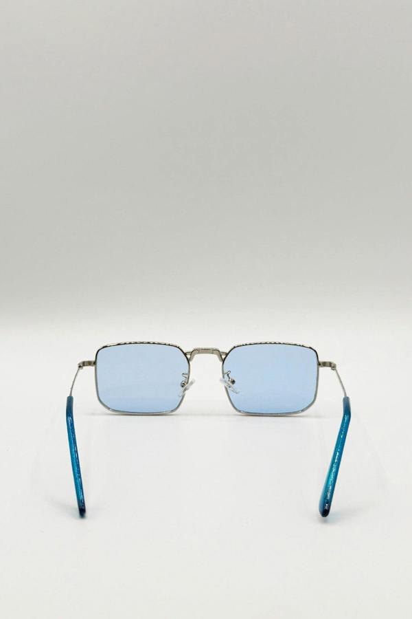 SVNX Vintage Metal Square Sunglasses In Blue