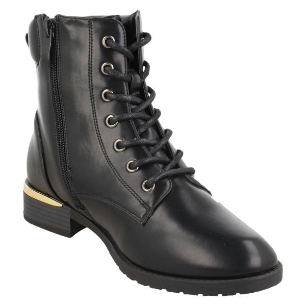 Spot On Ladies Spot On Mid Heel Ankle Boot F51198