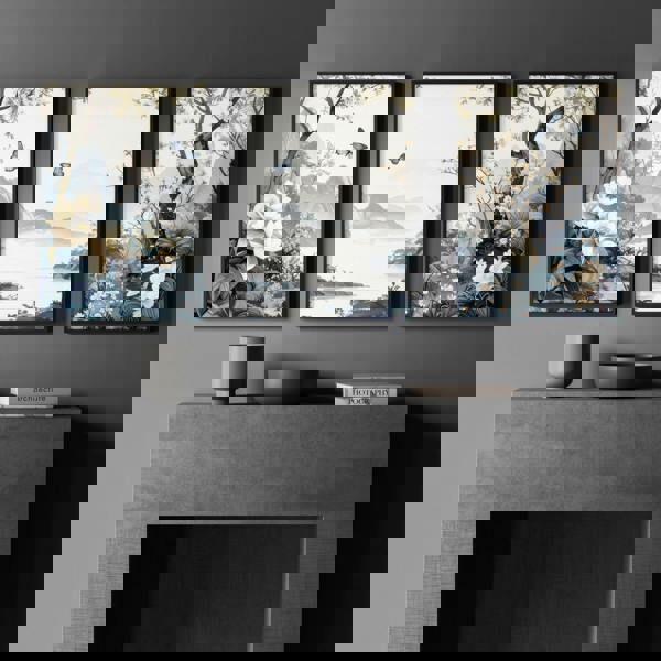 Paintings For Living Room | Set of 3 Chinoiserie Wall art Prints