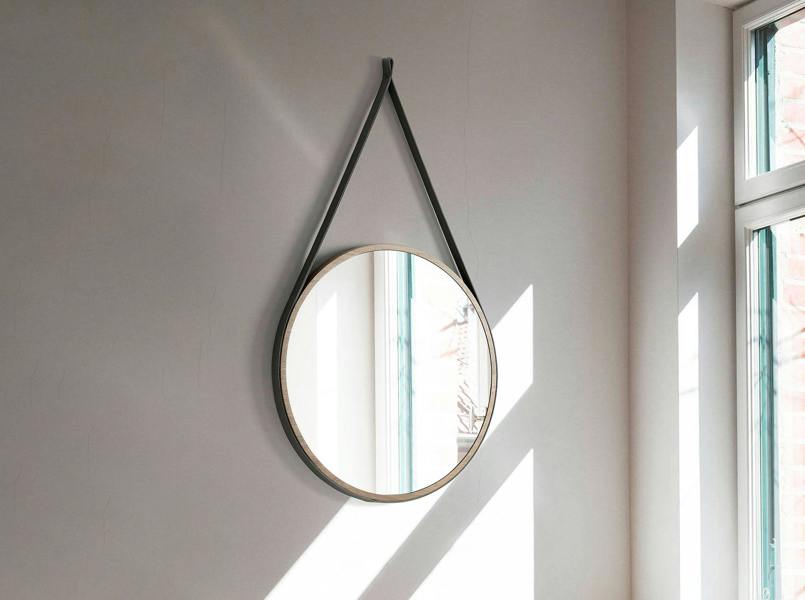 Angel Cerdá Round Walnut Wall Mirror 3038
