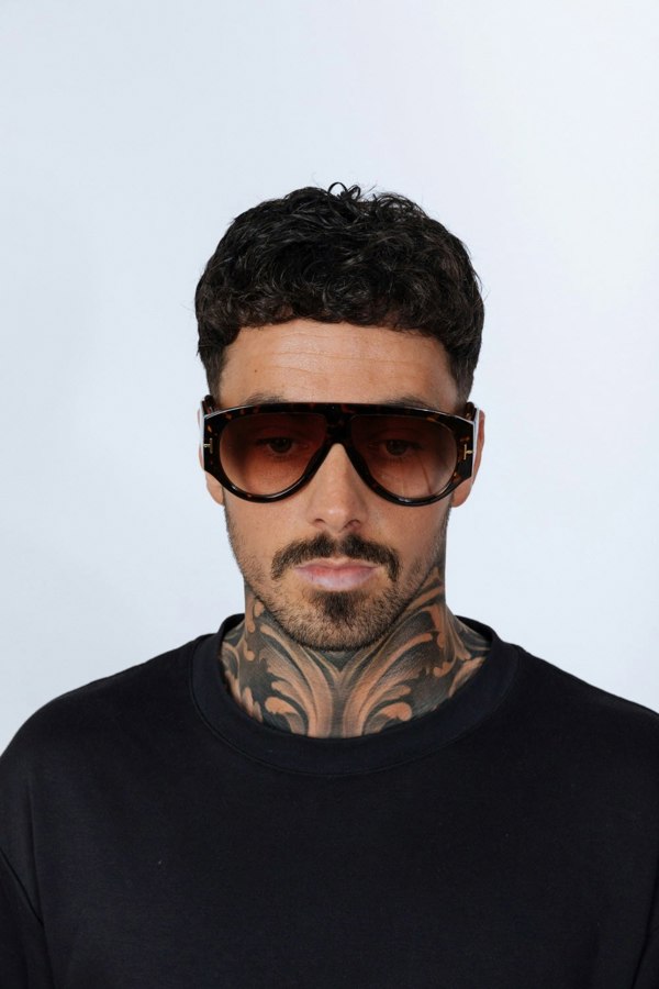 SVNX Oversized Rounded Tortoiseshell Sunglasses