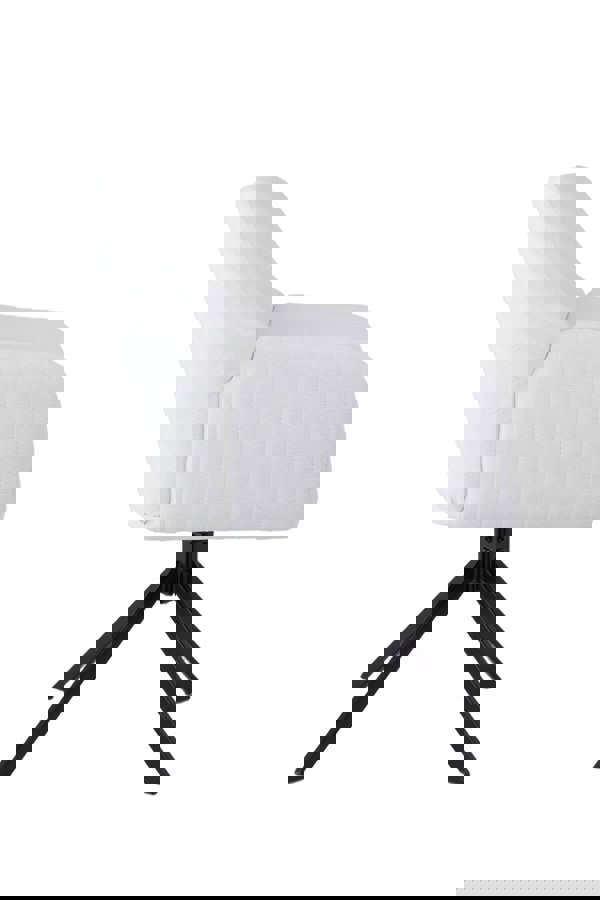 Living and Home White Upholstered Leisure Swivel Chair with Metal Legs