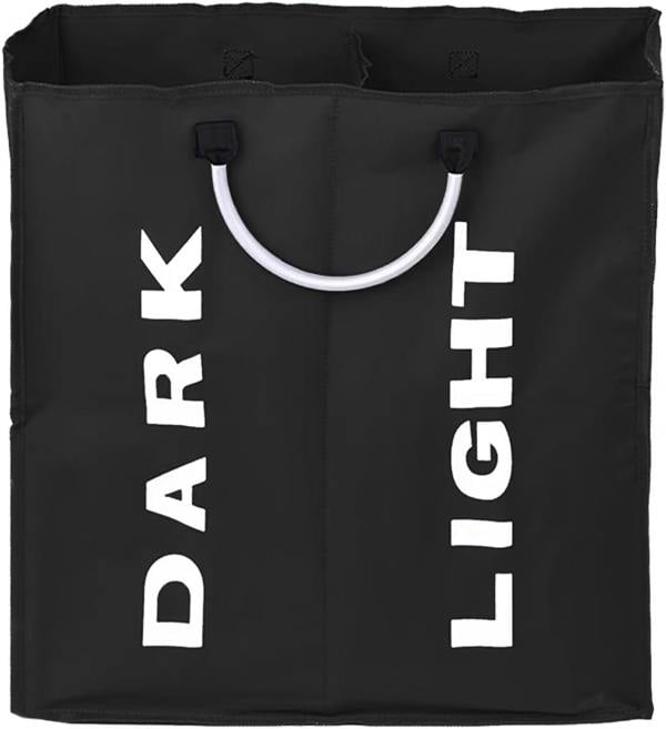 ATEK Double Collapsible Laundry Basket Clothes Hamper Black