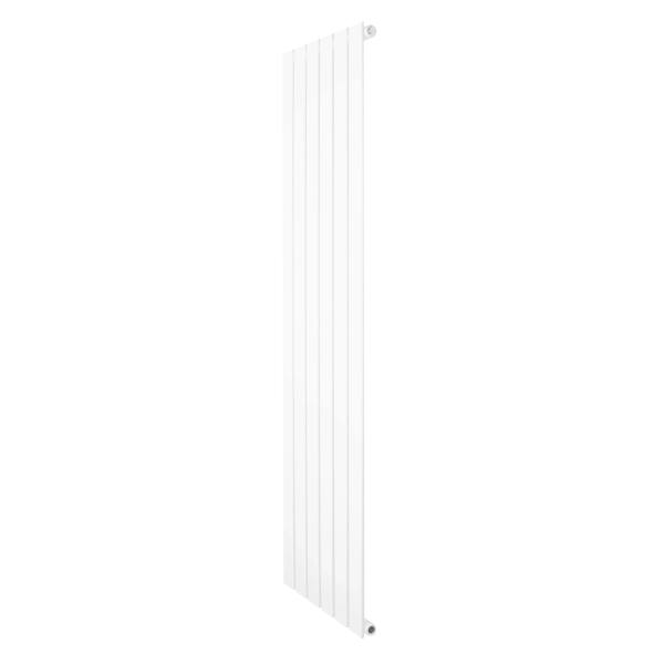Flat single column radiator in sleek white, measuring 1600 x 420mm, featuring a modern vertical design with smooth, clean lines