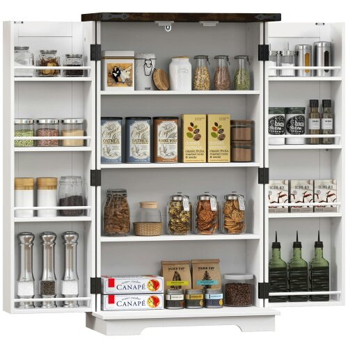 Wyld Haus Roka Wooden White Farmhouse Style Multi Storage Cabinet