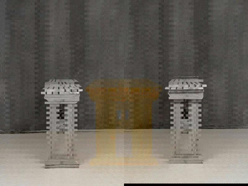 Hollies Rounded Wooden Garden Table – Outdoor Picnic Dining Desk for Gardens, Patios, and Backyards