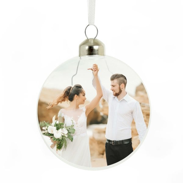 Personalised Memento Company Personalised Photo Upload Glass Bauble