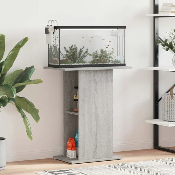 Berkfield Aquarium Stand Grey Sonoma 60.5x36x72.5 cm Engineered Wood