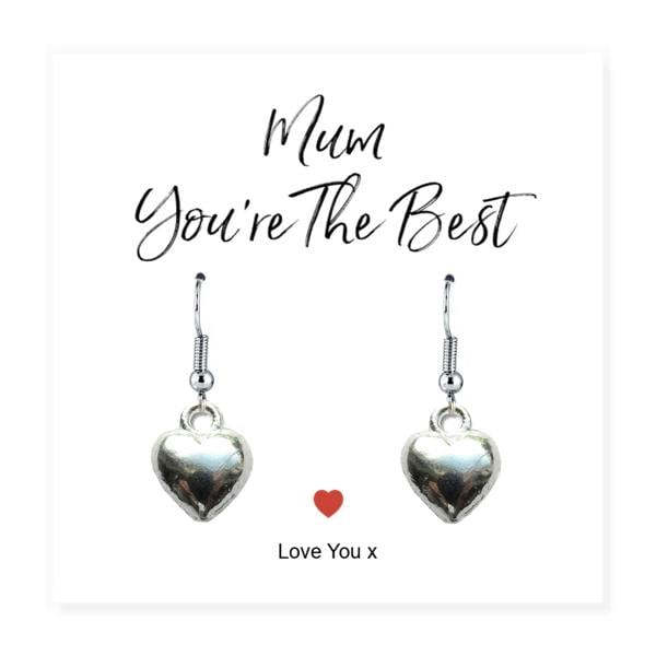 Aye Do Gifts Mum You're The Best Heart Earrings & Gift Card