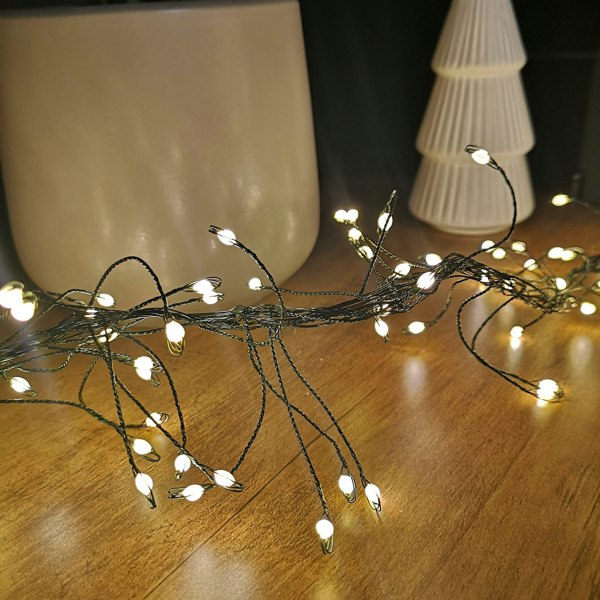 Samuel Alexander 5.4m Warm White LEDs Green Garland Wire Light Christmas Decoration with Timer