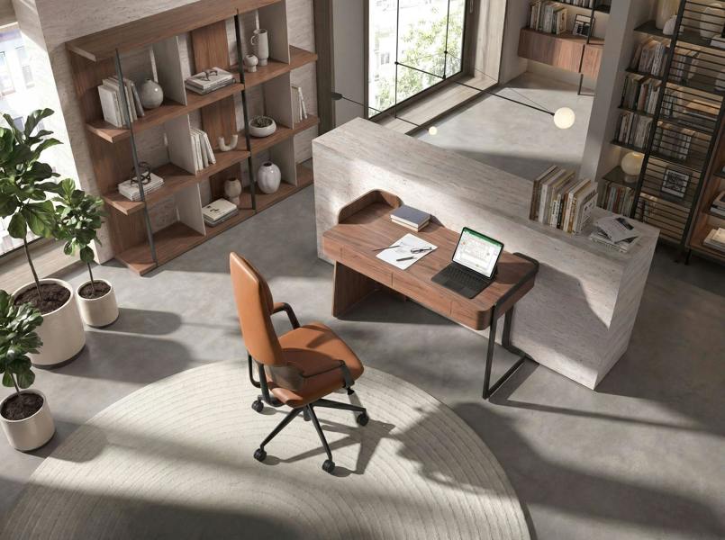 Angel Cerdá Swivel office chair in brown leatherette 4261
