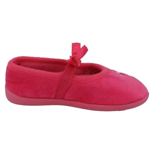 Spot On Infant Girls Spot On Slippers with Butterfly Stitching