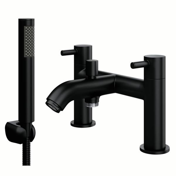 Flode Kumla | Bath Shower Mixer | Including Handset and Holder | Matt Black