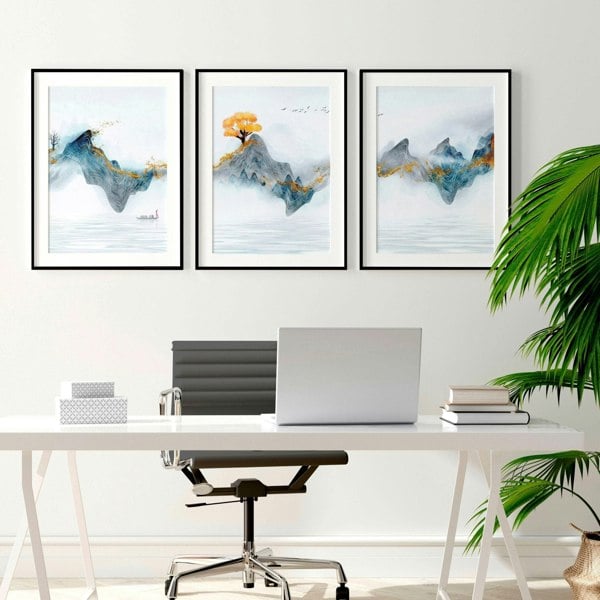 Wall decor for home office | set of 3 wall art