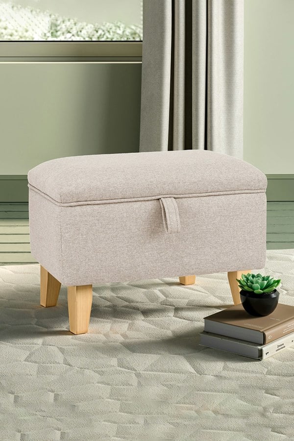Living and Home Upholstered Storage Ottoman Footstool