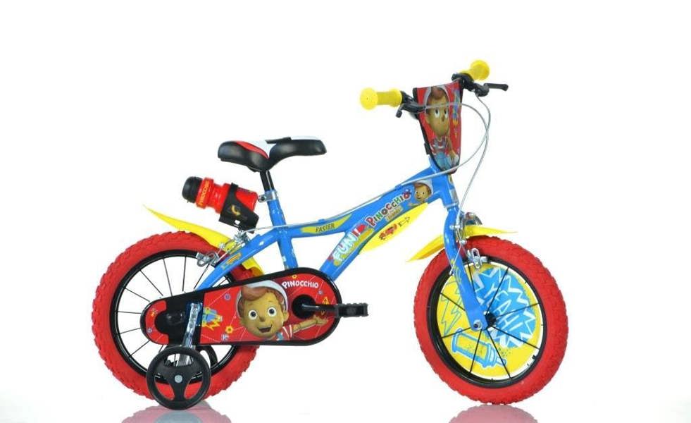 Dino Bikes Dino Pinocchio Kids 16" Wheel Bike - Blue/Red/Yellow