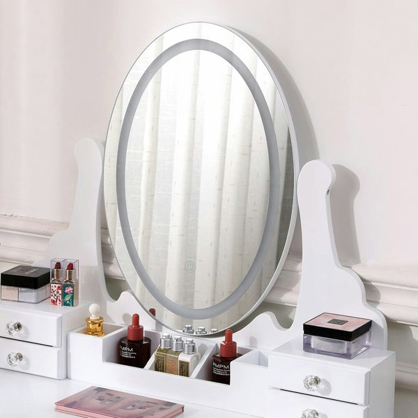 135cm H Makeup Vanity Desk Set with LED Lighting Dressing Tables Living and Home