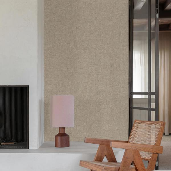 Grandeco Boutique Atogo Semi Plain Woven Effect Luxury Weight Embossed Wallpaper, Deep Taupe