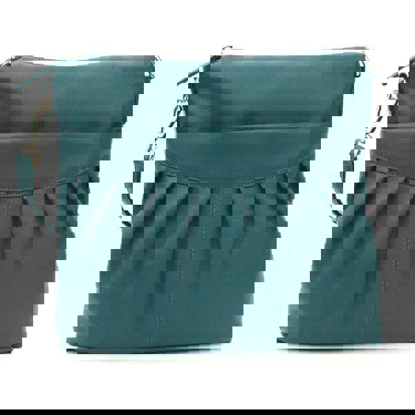 Eastern Counties Leather Womens Leona Ruched Leather Handbag - Petrol