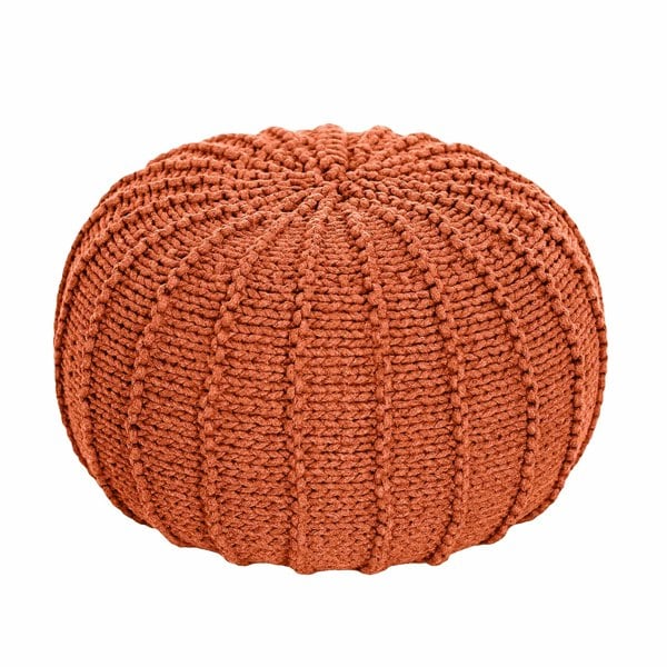 Zuri House Knitted pouffe, Small | PUMPKIN