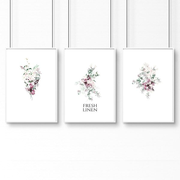 Decorative Laundry Room Accessories | Set of 3 wall art prints