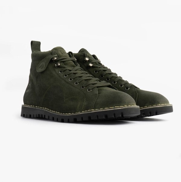 Popps 1961 MOD Mens Suede Boots Green