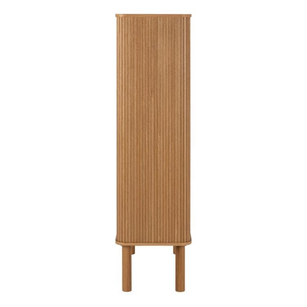 Wyld Haus Copenhagen Natural Oak Wood Etched Cabinet 2 Tambour Doors