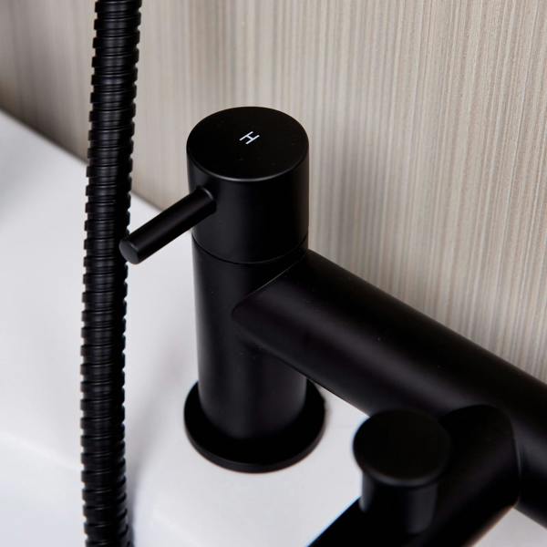 Flode Kumla | Bath Shower Mixer | Including Handset and Holder | Matt Black