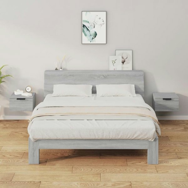Berkfield Wall-mounted Bedside Cabinets 2 pcs Grey Sonoma 34x30x20 cm