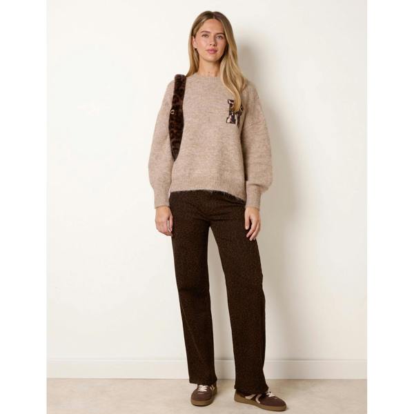 Blue Vanilla Initial Leopard Embroidered Jumper