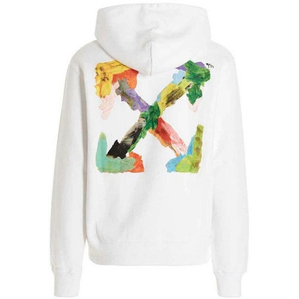 Off-White Brush Arrow Logo Hoodie - White