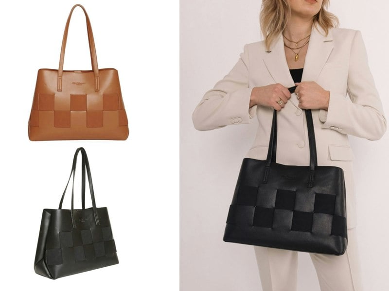 Alice Wheeler Milan Tote Bag – Large Structured Work Bag – Vegan Nappa & Suede