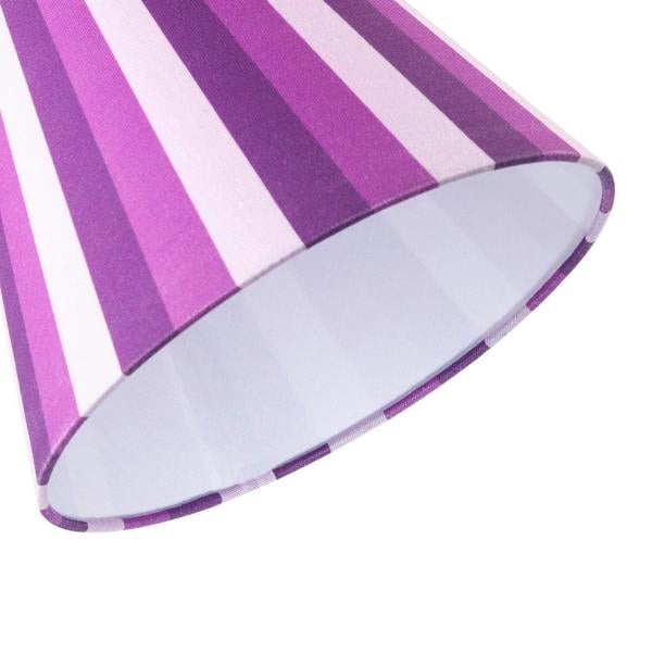 Multi Purple Tone Striped Linen Coolie Lamp Shade with Cotton Inner Image 5