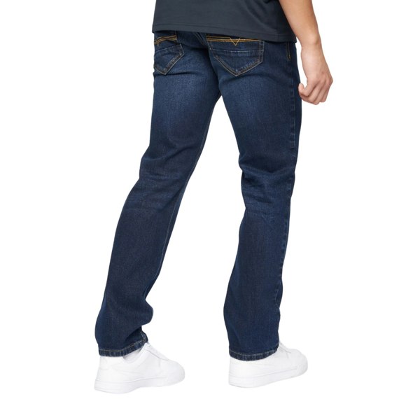 Crosshatch Mens Chas Straight Jeans - Dark Wash