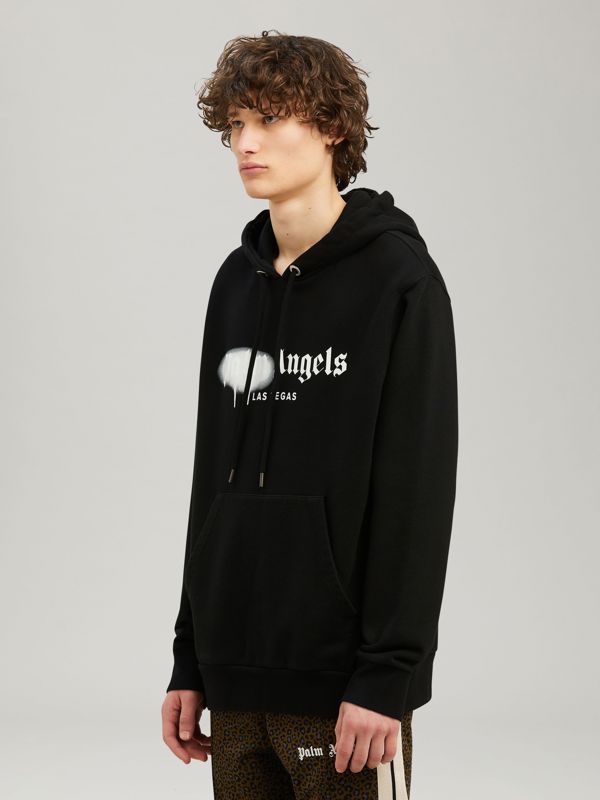 Palm Angels Las Vegas Spray Paint Logo Black Hoodie