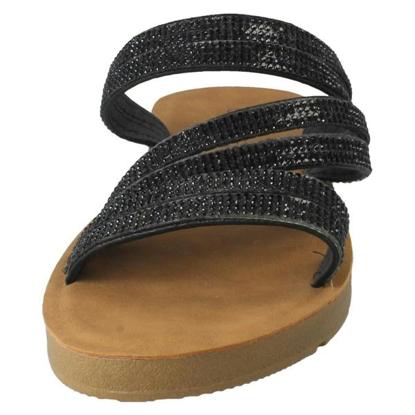 Savannah Ladies Savannah Slip On Diamante Detailed Summer Sandals F00448