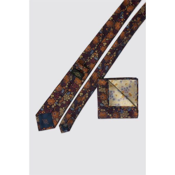 Antique Rogue Rust Winter Floral Tie