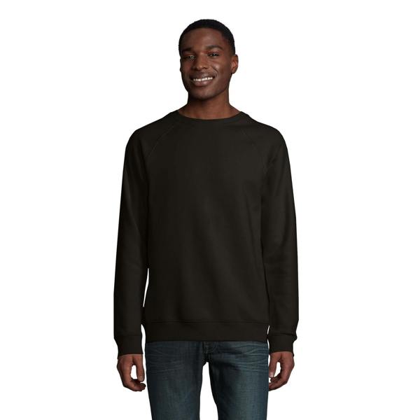 SOLS Unisex Adult Space Organic Raglan Sweatshirt - Black