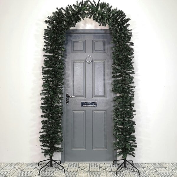 Samuel Alexander 2.4m (8ft) Tall Single Door Indoor Christmas Tree Arch in Green