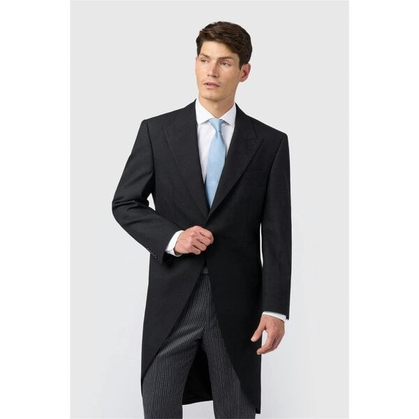 Alexandre Silver Alexandre Regular Fit Berwick Black Wool Masonic Morning Jacket