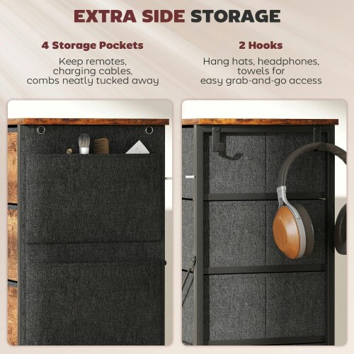Wyld Haus Kepa Fabric And Metal Rustic Brown 5 Drawer Storage Chest