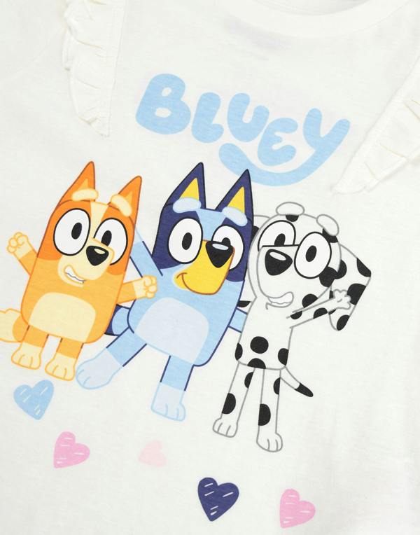 Bluey Girls Off-White Character Long Sleeve Long Leg Pyjama Set