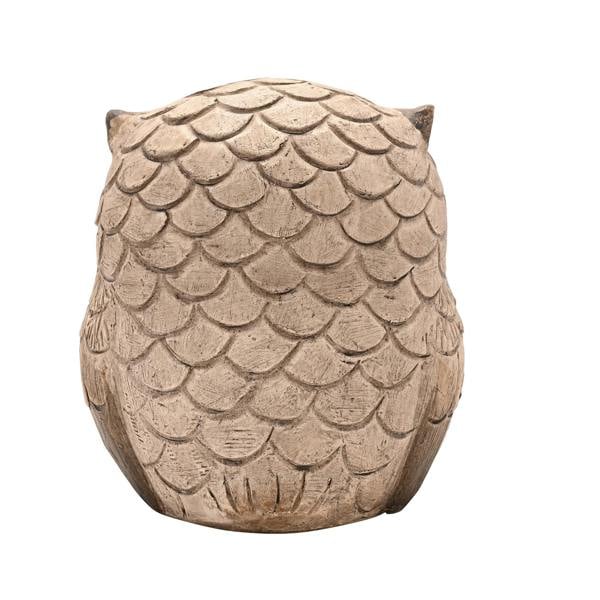 Country Living Wood Effect Resin Owl Sleeping