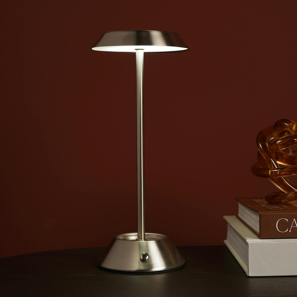 Hestia Silver USB LED Touch Table Lamp