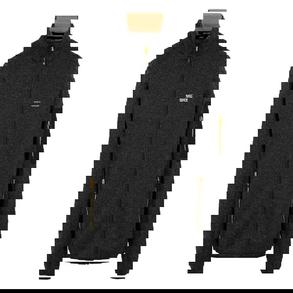 Regatta Mens Newhill Marl Full Zip Fleece Jacket - Black/Gold - 